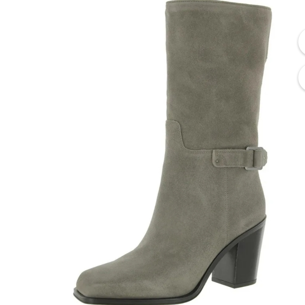 Franco Sarto Womens Vance Suede Square Toe Mid-Calf Boots - Picture 1 of 10